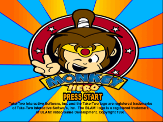 Monkey Hero title screen for Playstation